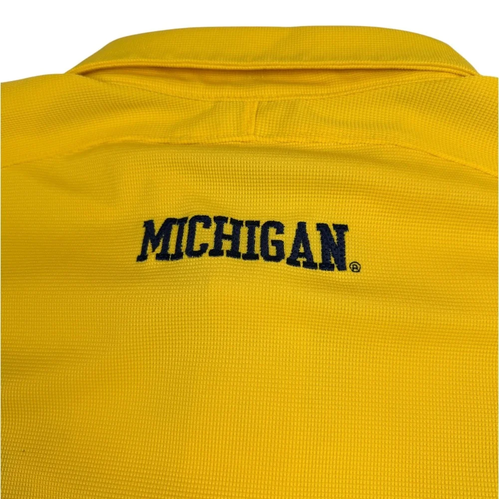 Nike Team Michigan Wolverines Football Polo Shirt Men XL Yellow Vintage Nike FIT